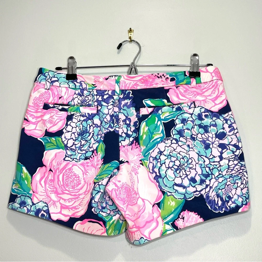 LILLY PULITZER Callahan Knit "On The Vine Floral" Print Blue Pink Stretch Size 2 - Picture 2 of 9